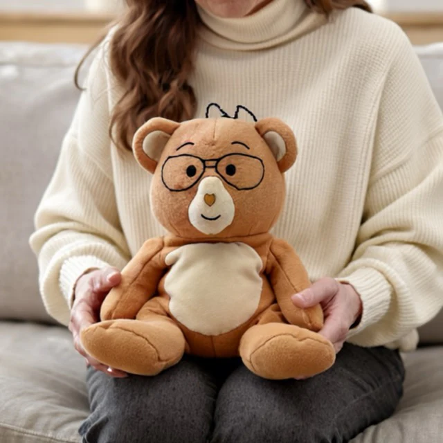 Penny the weighted teddy bear from For the Cubs