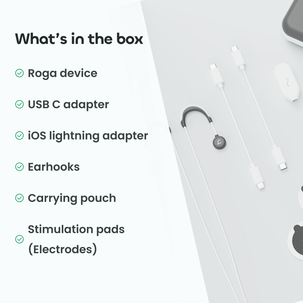 An image listing the contents of the Roga box 