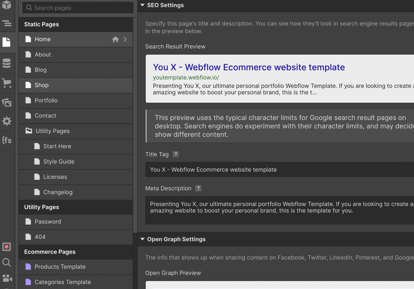 SEO - You X Webflow Template