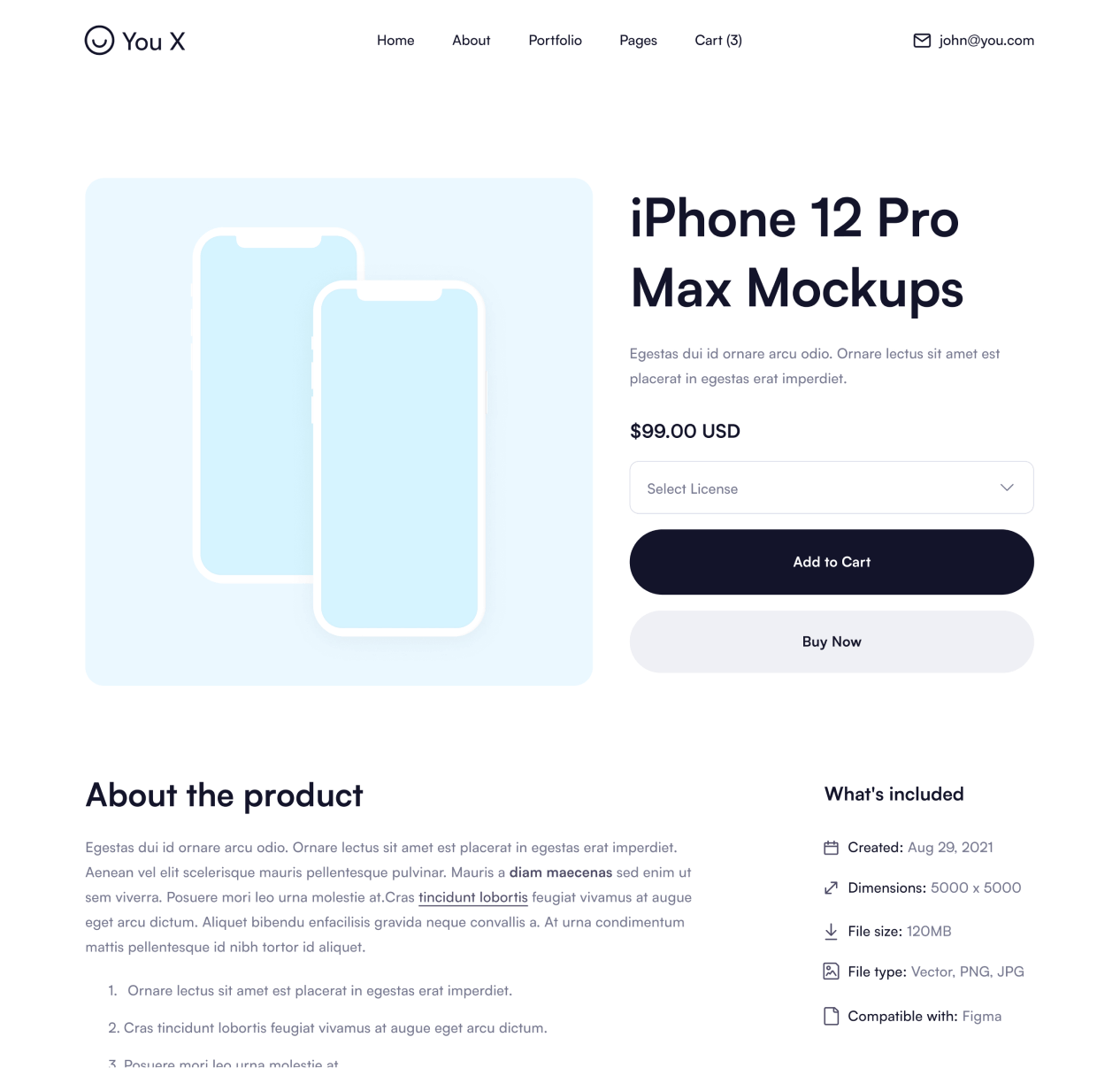 You X - Single Product page - Personal Brand Webflow Template
