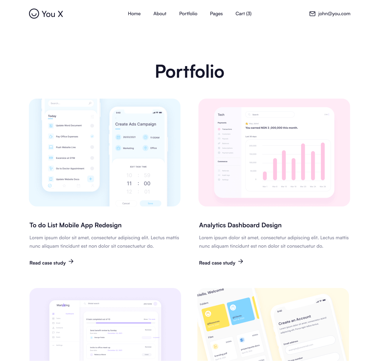 You X - Portfolio page - Personal Brand Webflow Template