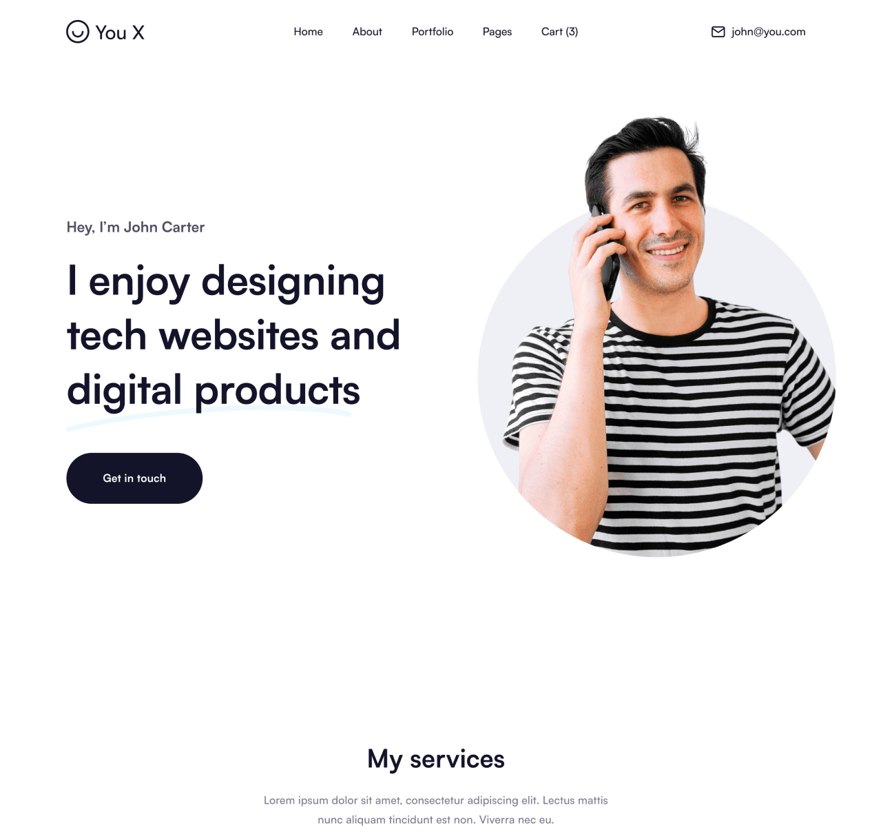 You X - Home page - Personal Brand Webflow Template
