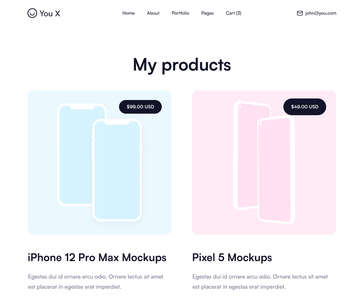 You X - Shop page - Personal Brand Webflow Template