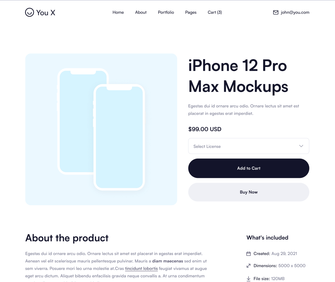 You X - Single Product page - Personal Brand Webflow Template