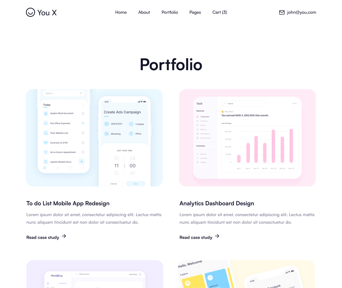 You X - Portfolio page - Personal Brand Webflow Template
