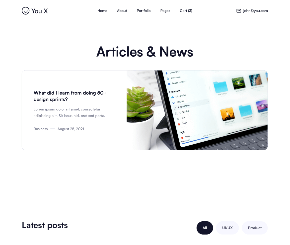 You X - Blog Post page - Personal Brand Webflow Template