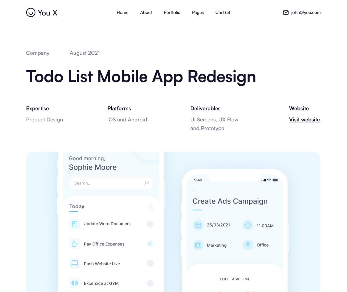 You X - Portfolio Single page - Personal Brand Webflow Template
