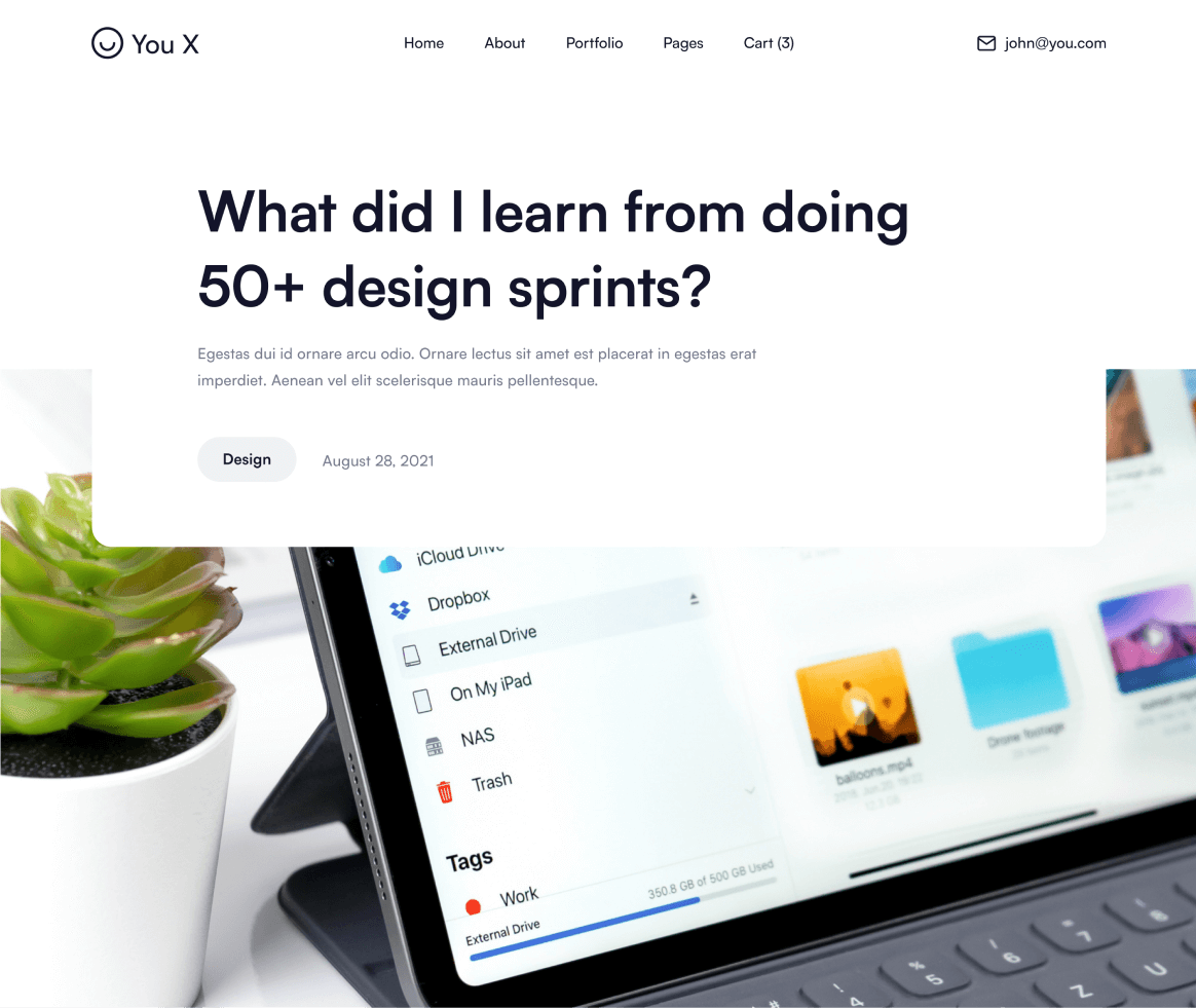 You X - Blog Post page - Personal Brand Webflow Template