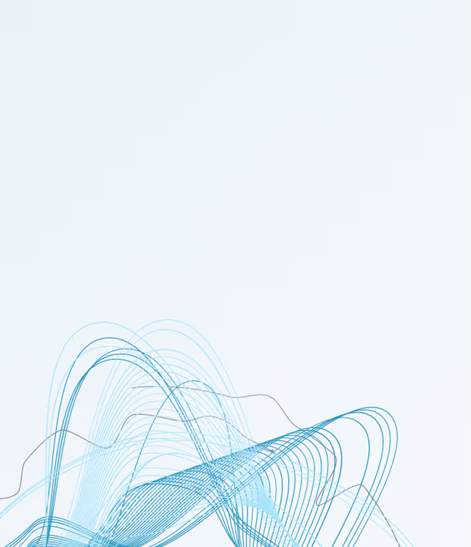 Abstract blue wave-like lines on a light blue background creating a flowing pattern.