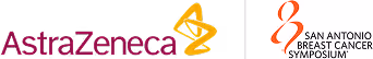 AstraZeneca logo alongside San Antonio Breast Cancer Symposium logo.