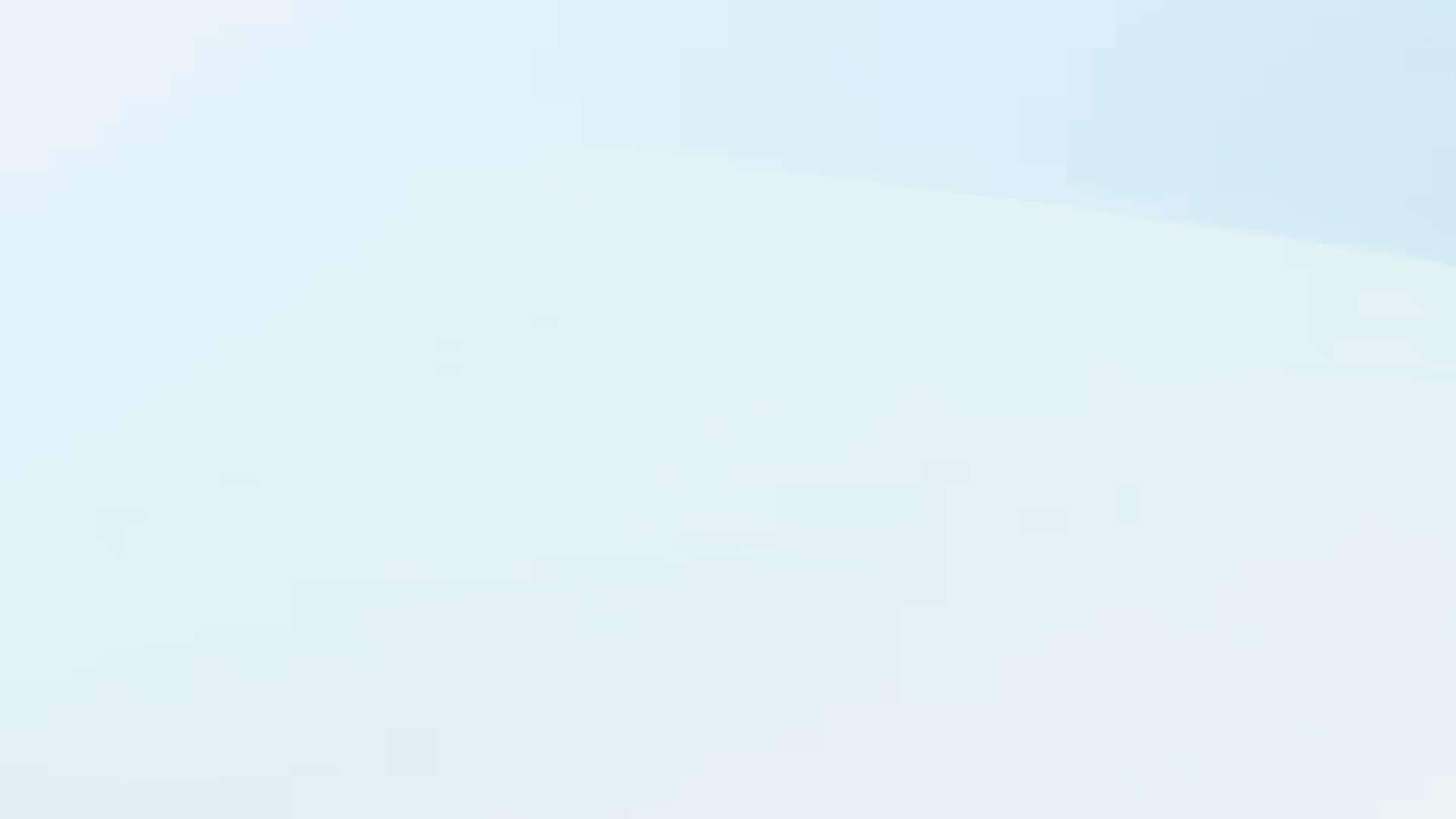 Soft gradient background with light blue and white abstract shapes.