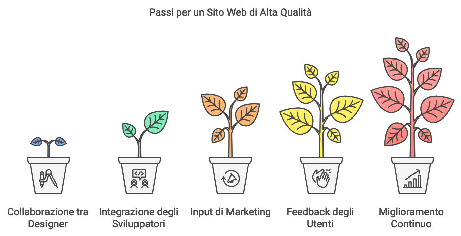 Passaggi di crescita per sviluppare un sito web di successo