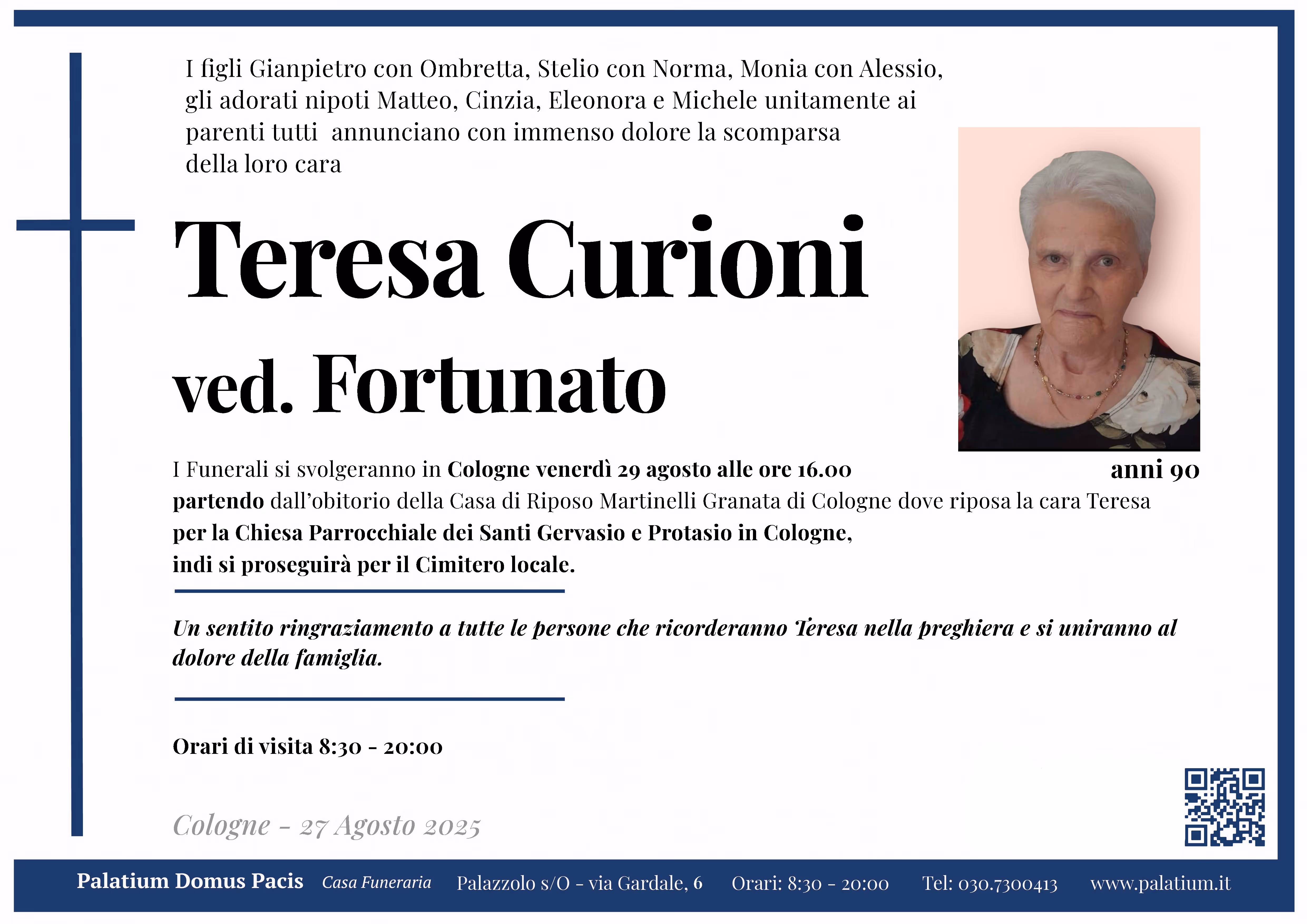 Necrologi Palatium domus Pacis Brescia