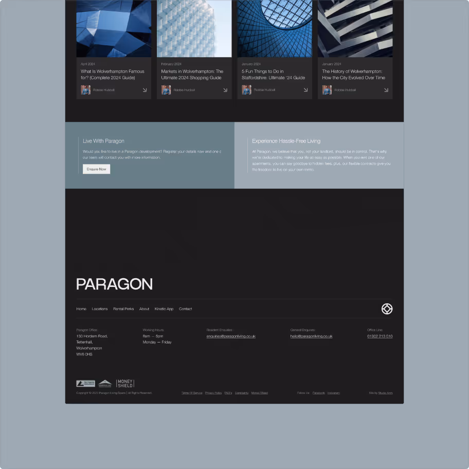 Paragon website mockup
