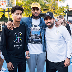 Carmelo Anthony and Kiyan Anthony with Griffin Taylor 