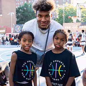 Miles McBride with Program Classic students 