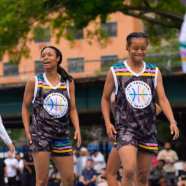 Mia and Mya Pauldo played at The Program Classic 2024 at Dyckman Park in NYC
