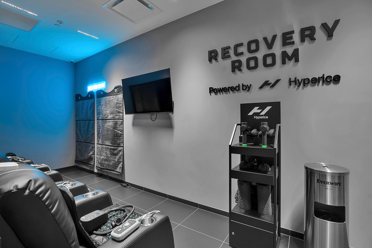 The Recovery Room at The Program NYC featuring Hyperice, Normatec, and Infrared Sauna