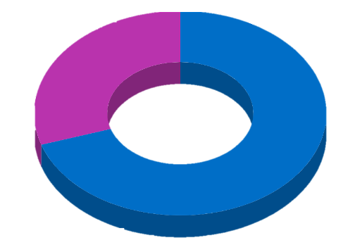 3D donut chart showing gender breakdown at The Program NYC