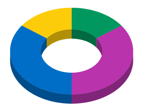 3D donut chart showing Age breakdown at The Program NYC