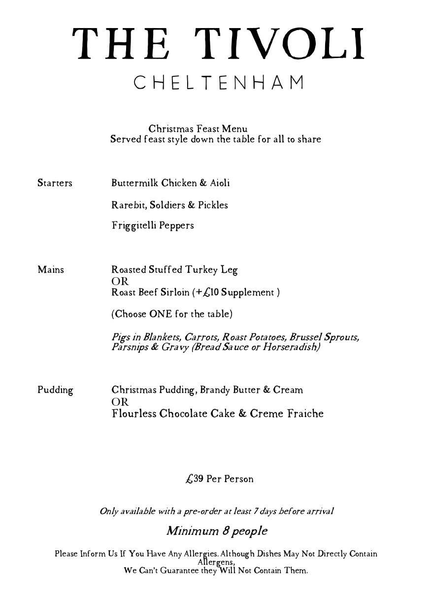 Christmas Menu