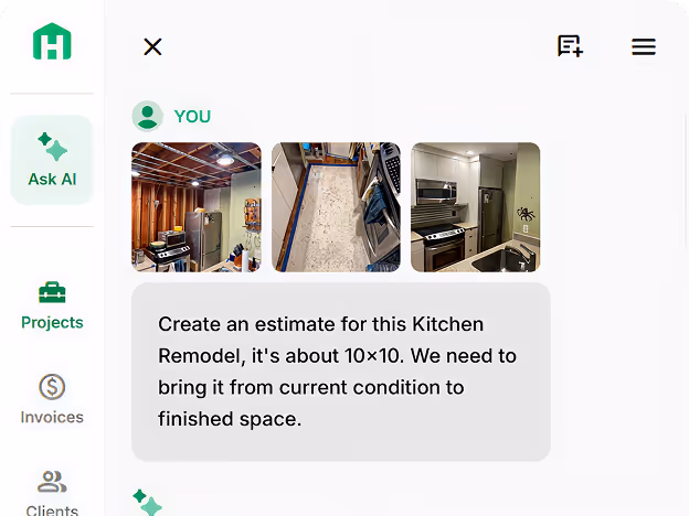 A screenshot of a cell phone description of a kitchen.