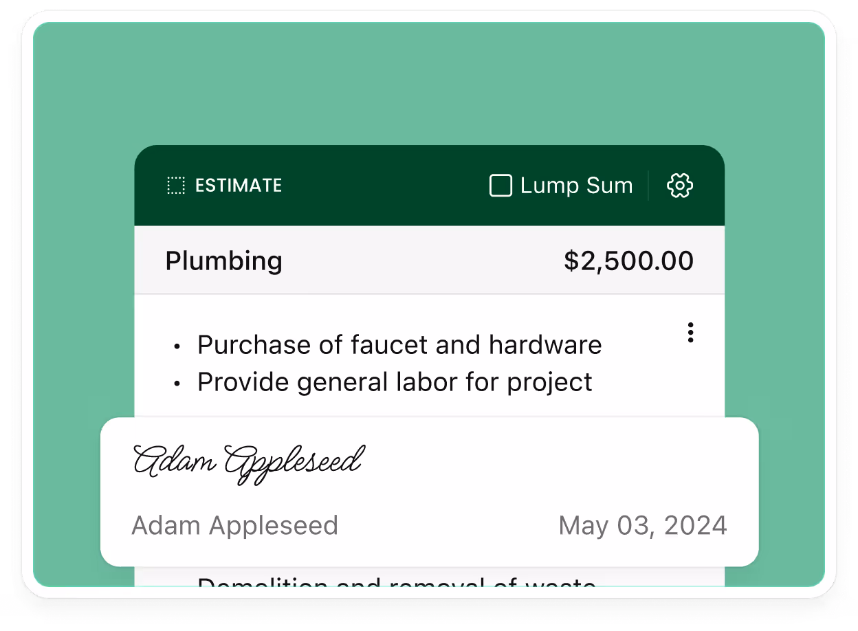 A green and white checkout for a plumbing company.