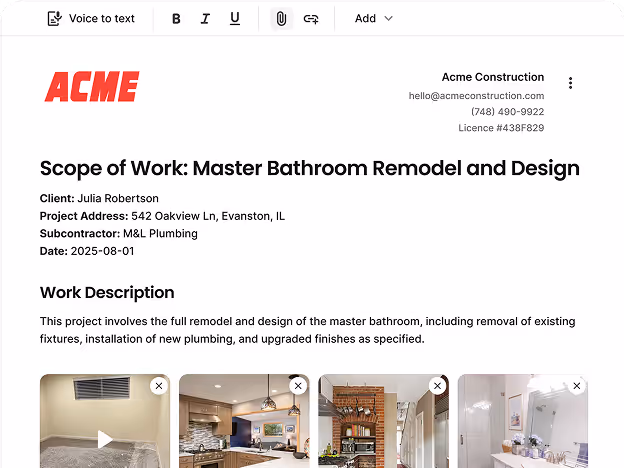 A screen shot of a web page for a home remodeling company.