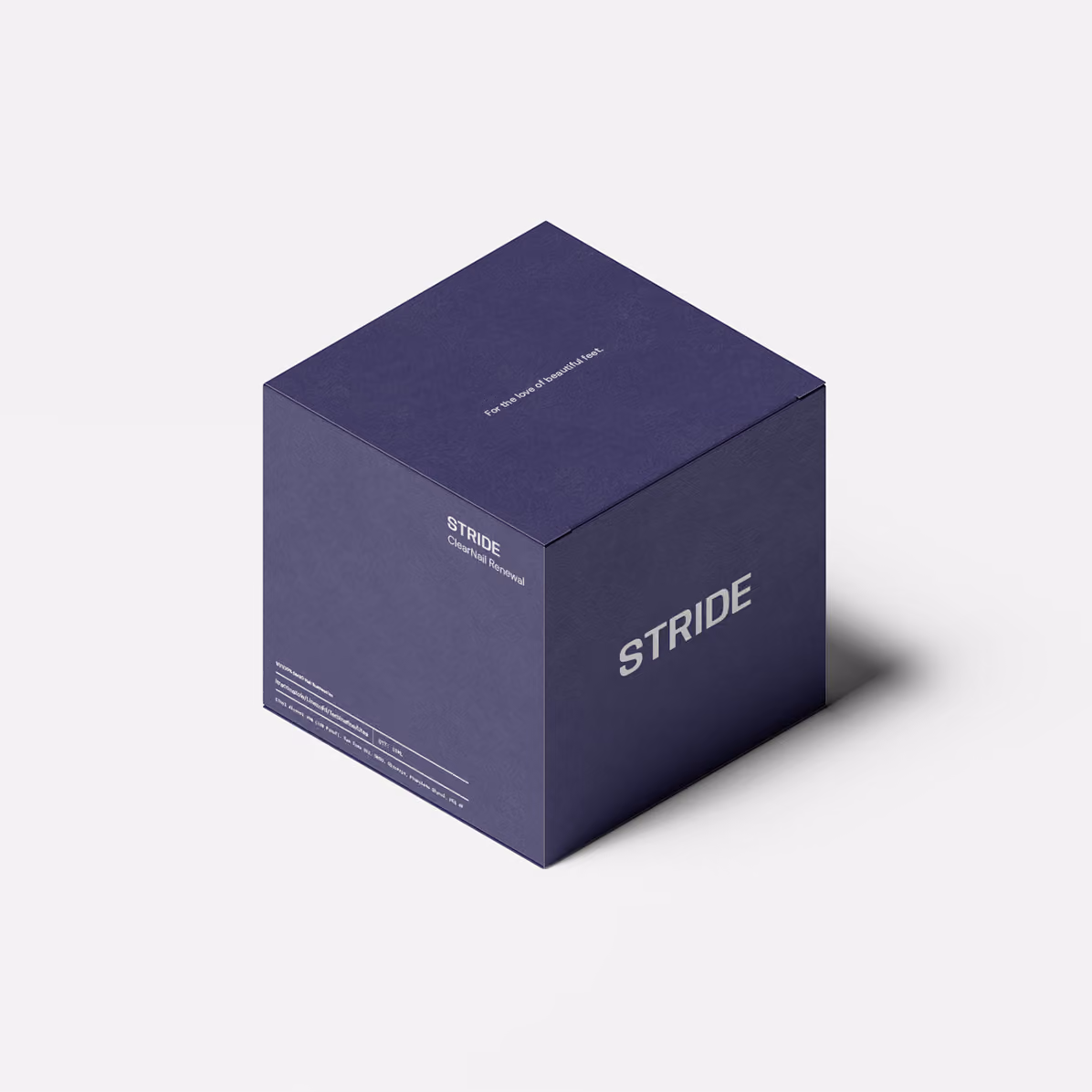 Dark blue STRIDE box on a white background.