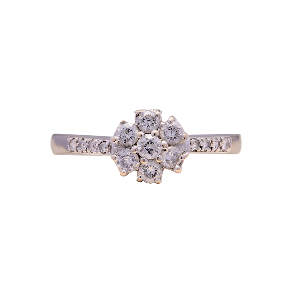 Diamond Flower Engagement Ring