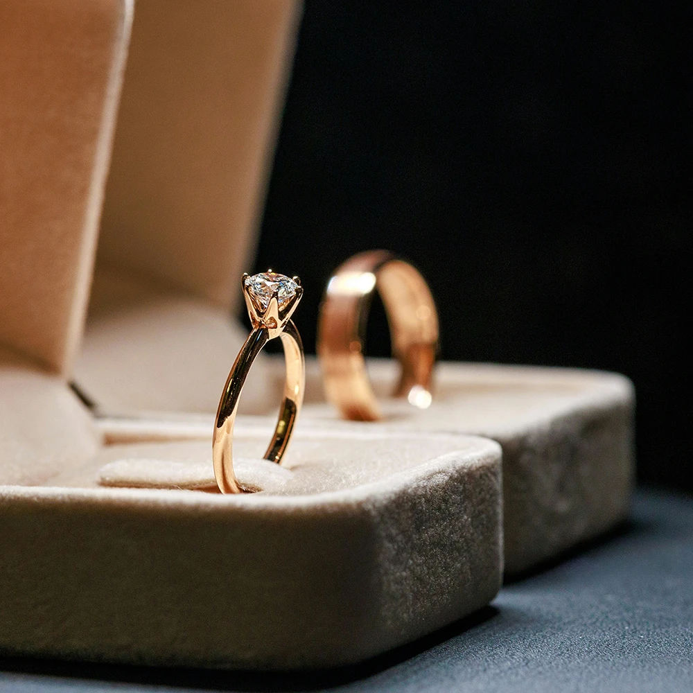 A ring setting for an engagement ring.