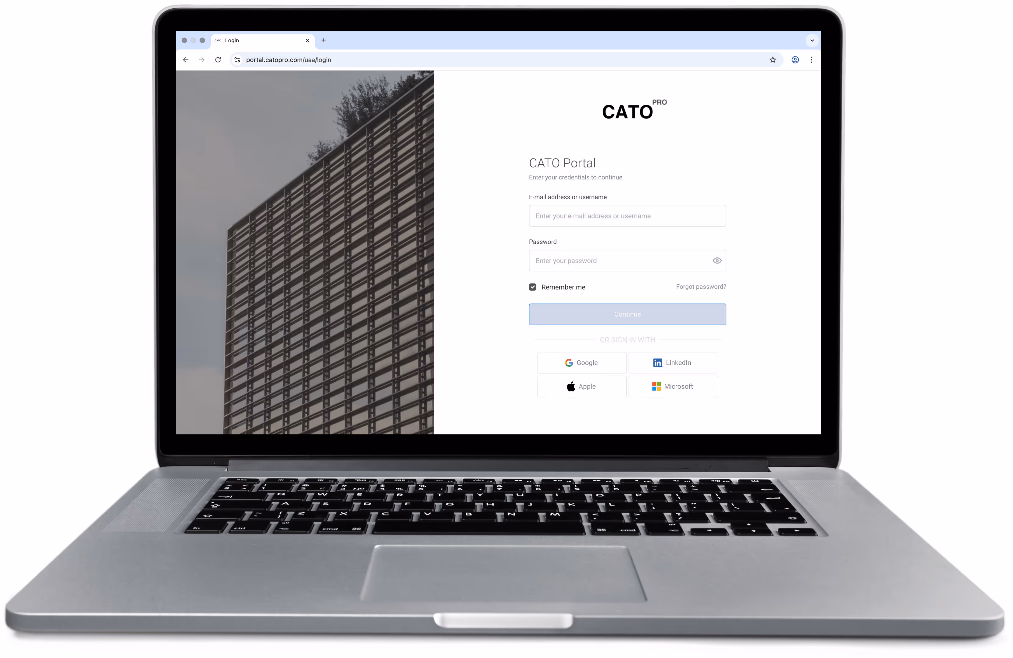CATOPro Login Screenshot