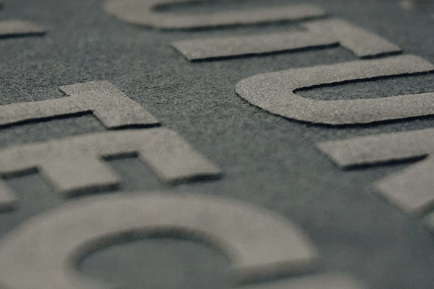 Close up details featuring high density screen print edge definition.