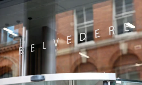 Belvedere Manchester building name plate. Image credit: Belvedere Offices Manchester