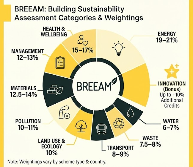 BREEAM Assesment categories & weightings