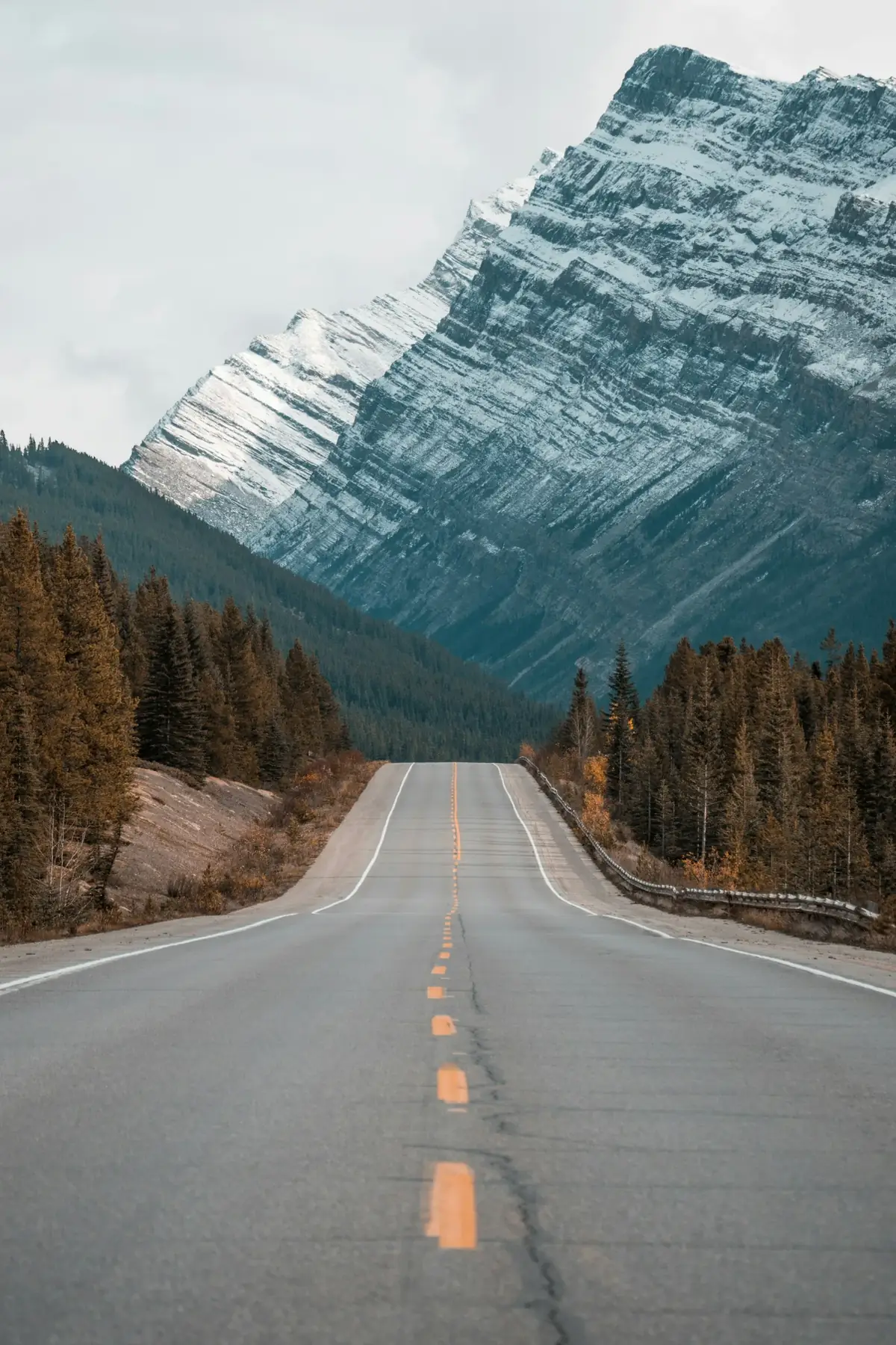 Scenic road through the Rocky Mountains