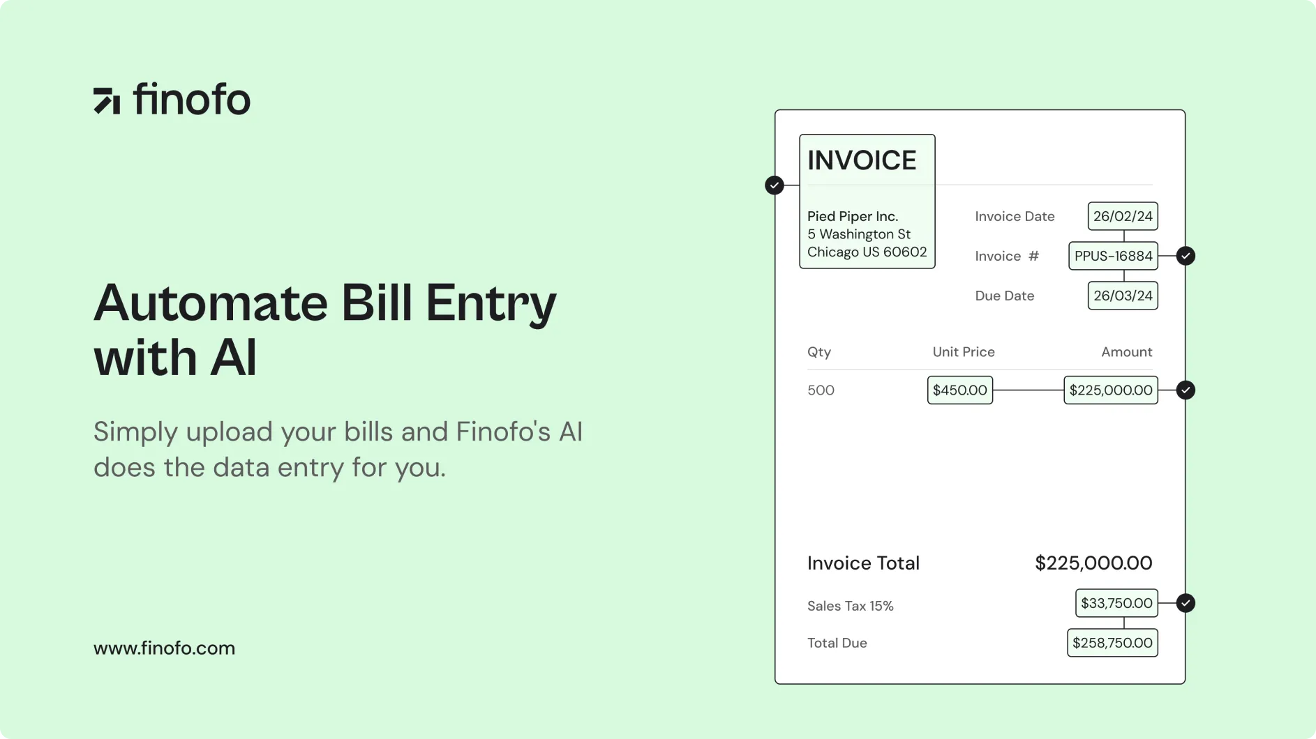 Automate your bill processing with Finofo's AI capabilities