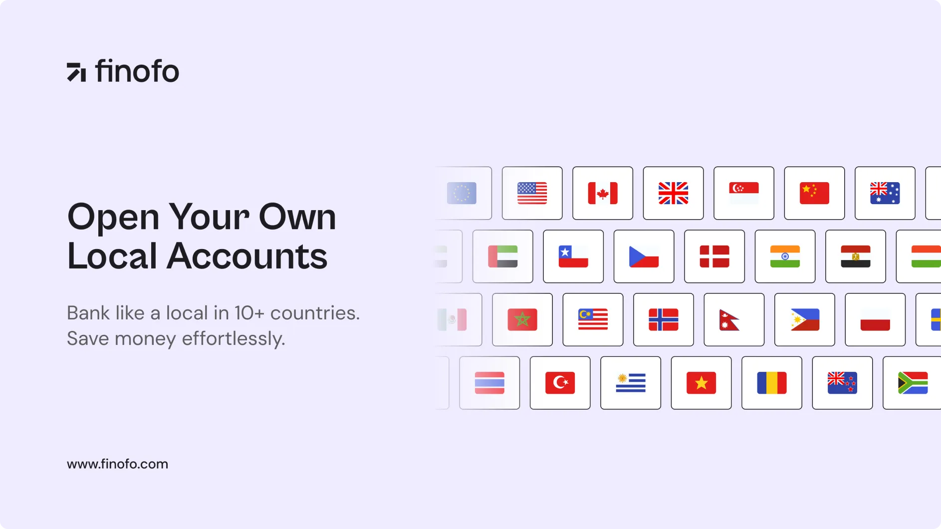 Open your own unique local accounts in more than 10 countries