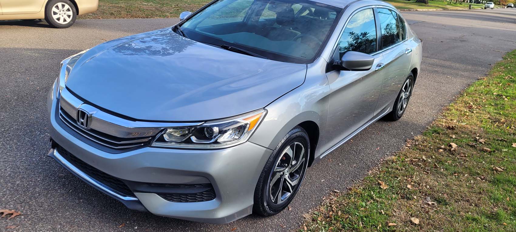 2017 Honda Accord LX, very good condition, 2.4L I4, cloth interior, silver exterior, reliable midsize sedan