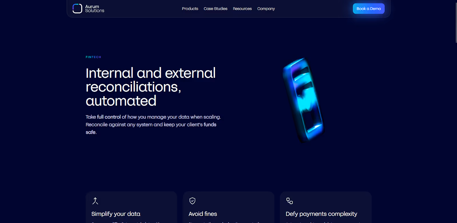 FinTech by Aurum Solutions Dashboard