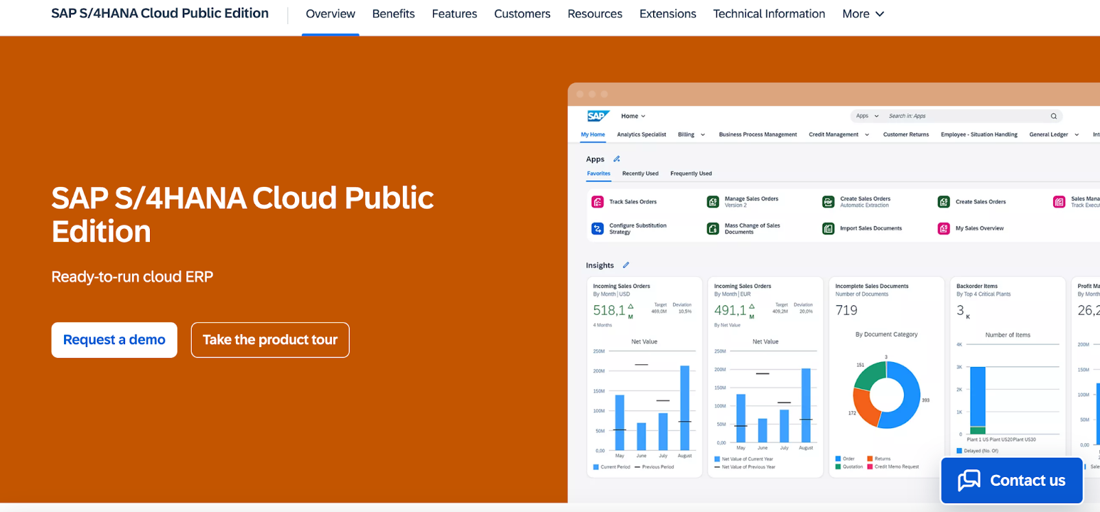 SAP S/4HANA Dashboard