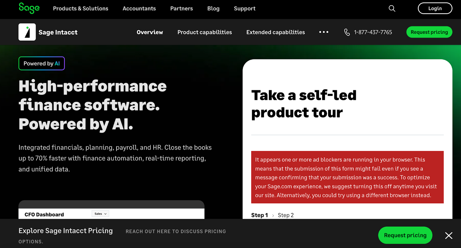 Sage Intacct Dashboard