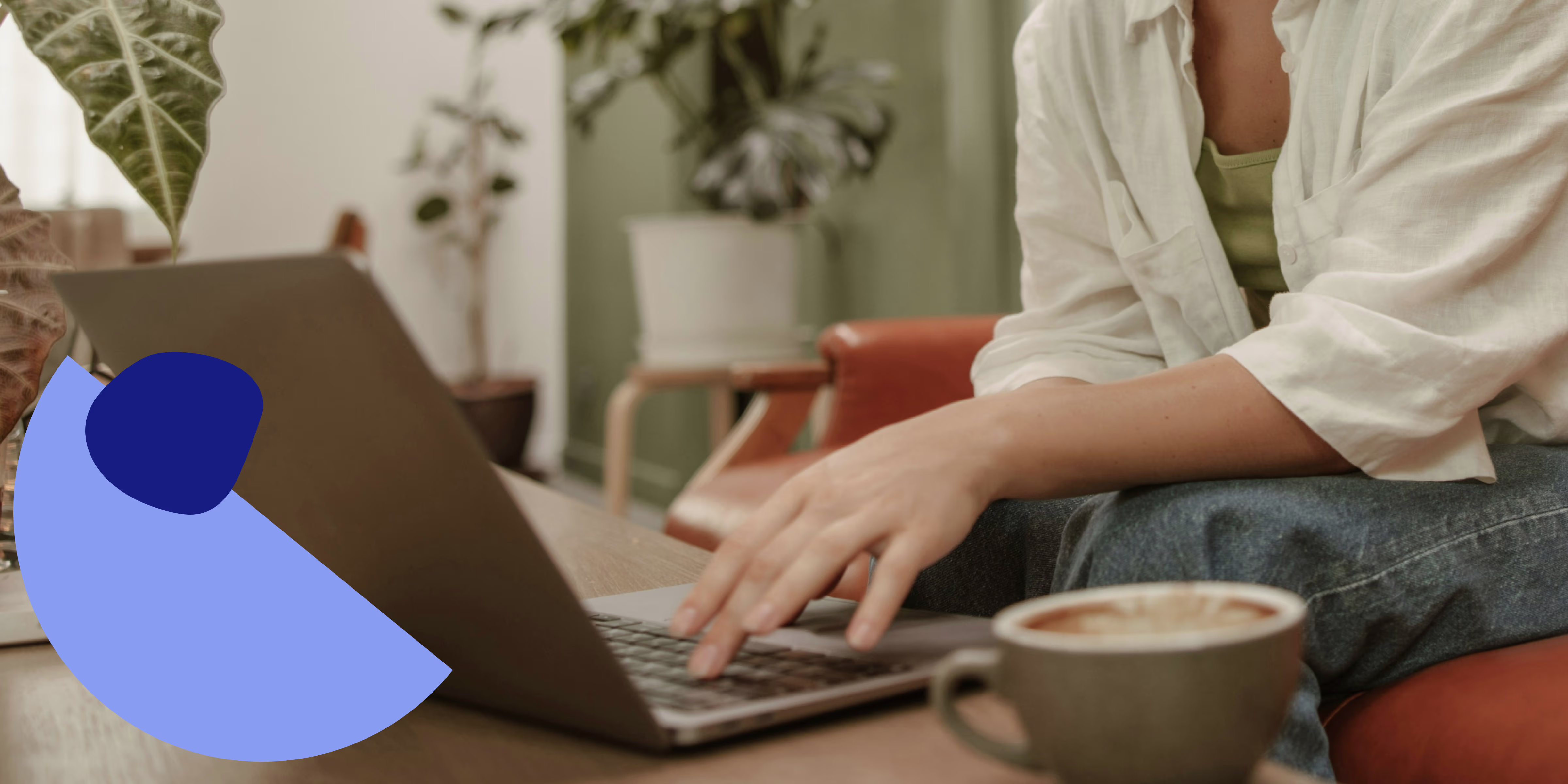 Image of woman researching on a laptop