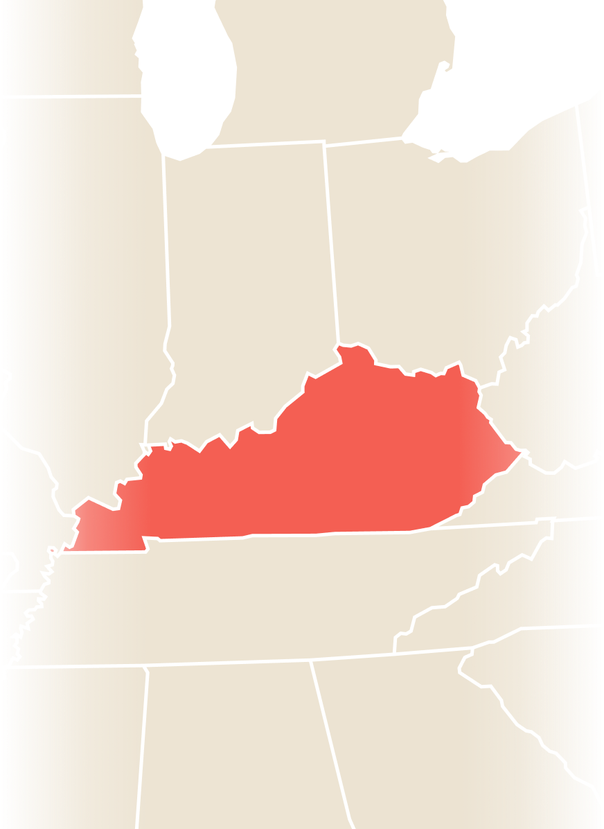 Map outline of Kentucky