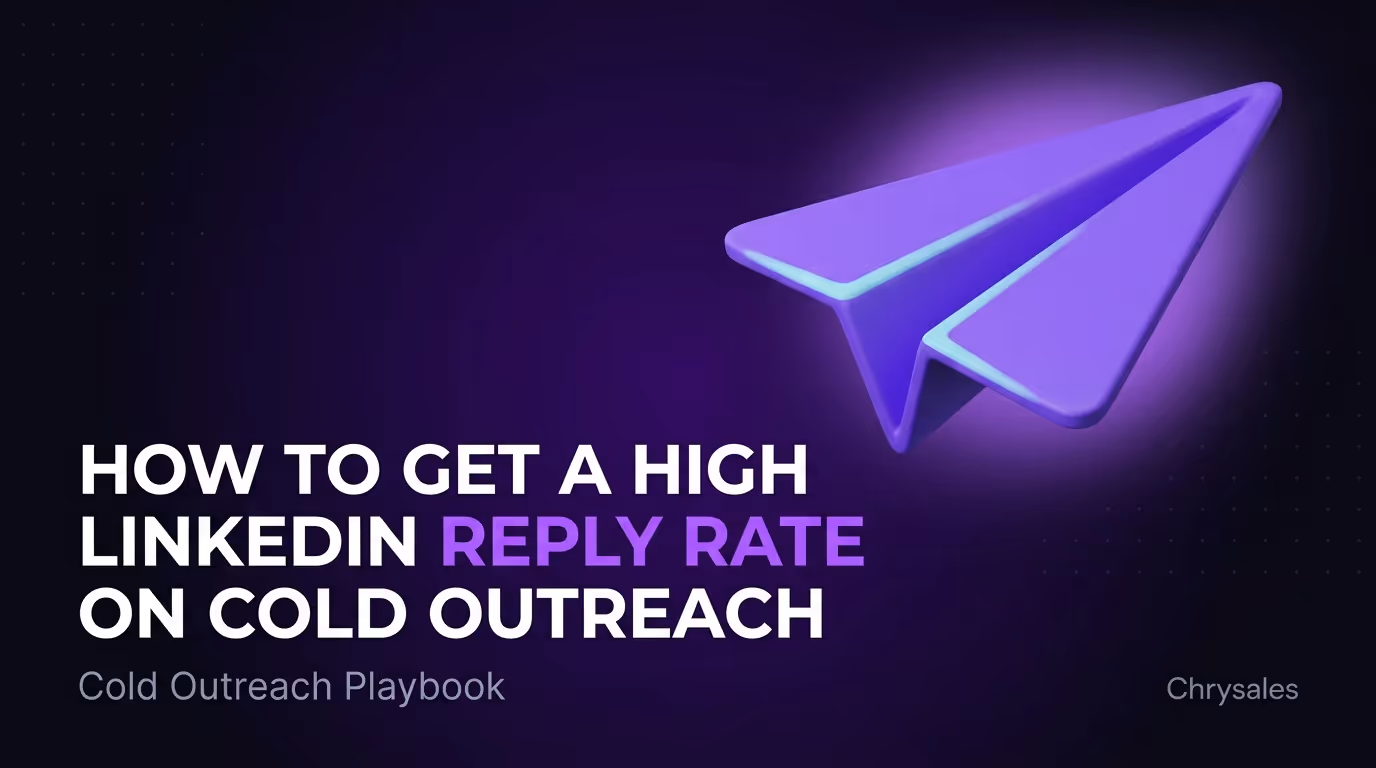 LinkedIn cold outreach reply rate guide featured image with paper plane visual