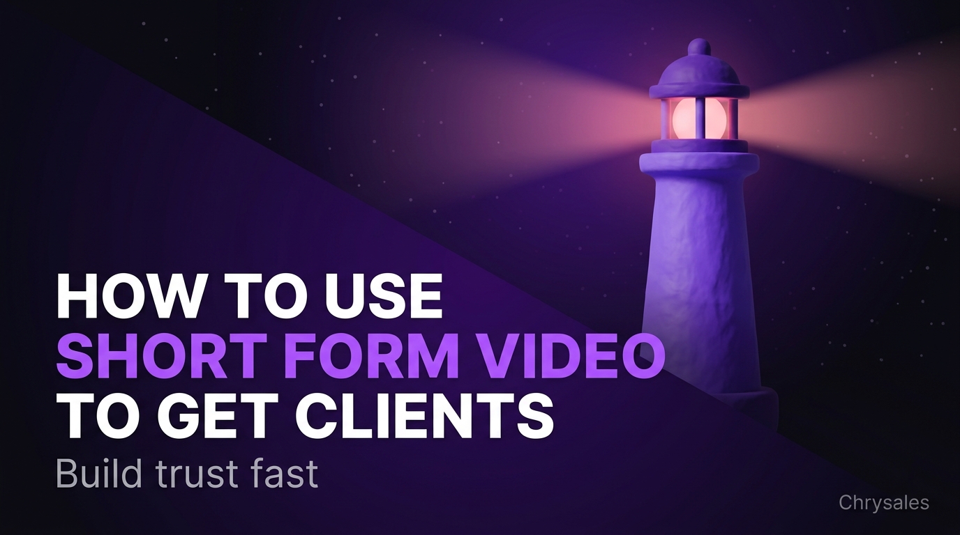 Premium blog featured image showing short form video client acquisition strategy with lighthouse