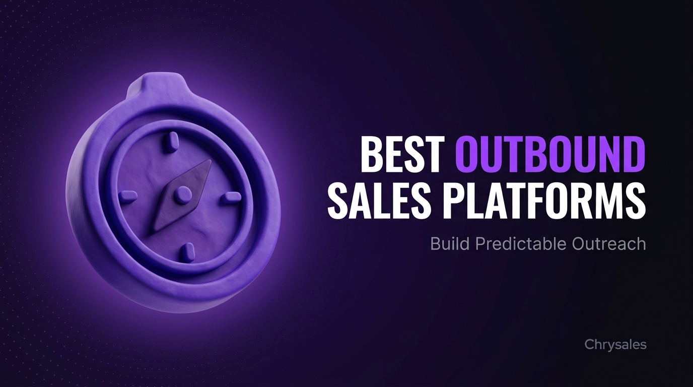 3D compass beside bold headline for best outbound sales platforms guide
