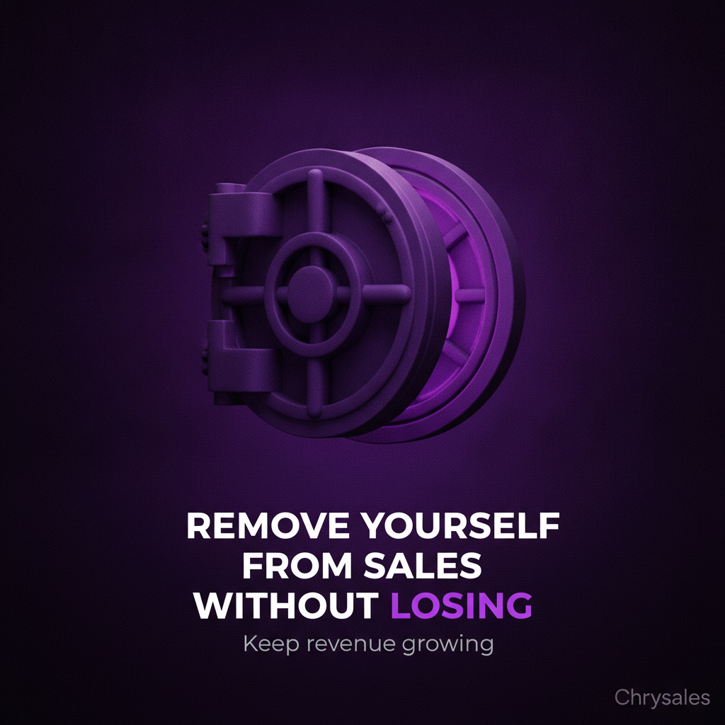 Vault door opening wide symbolising a B2B sales system that runs without the founder