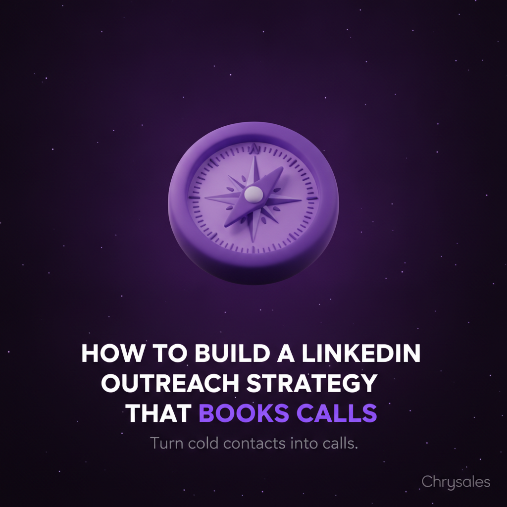3D compass floating above LinkedIn outreach strategy blog title on dark purple background