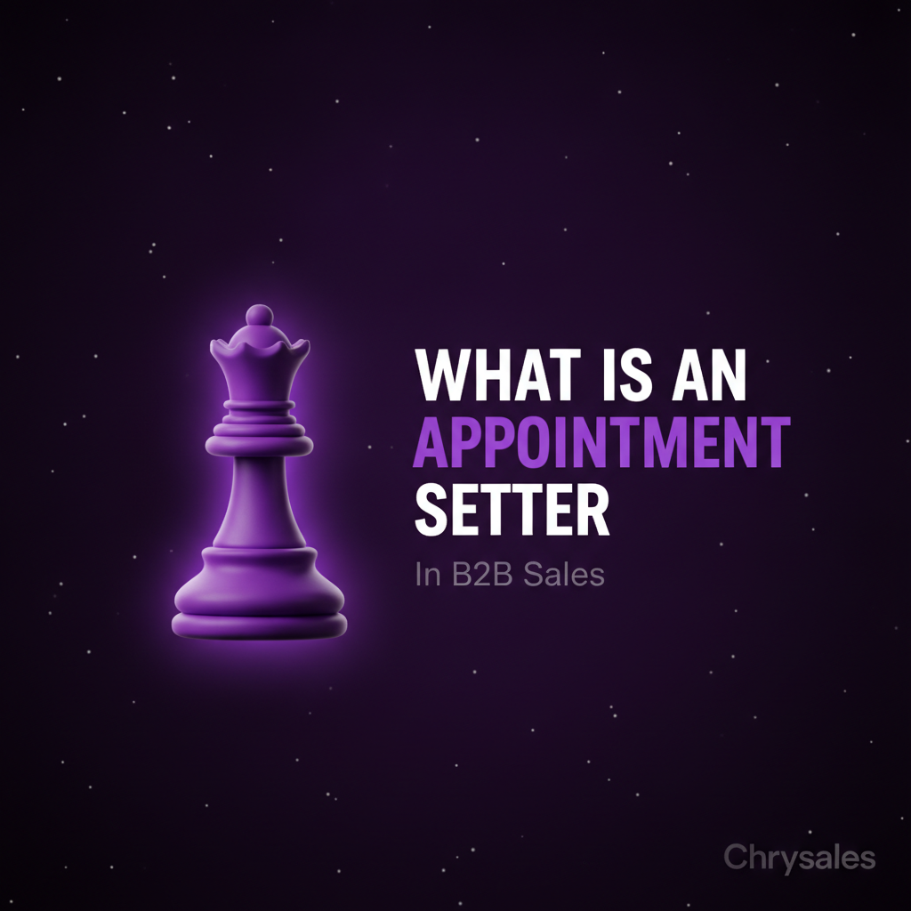 A premium B2B infographic explaining what an appointment setter does in sales